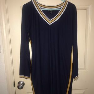 Long sleeved blue dress
